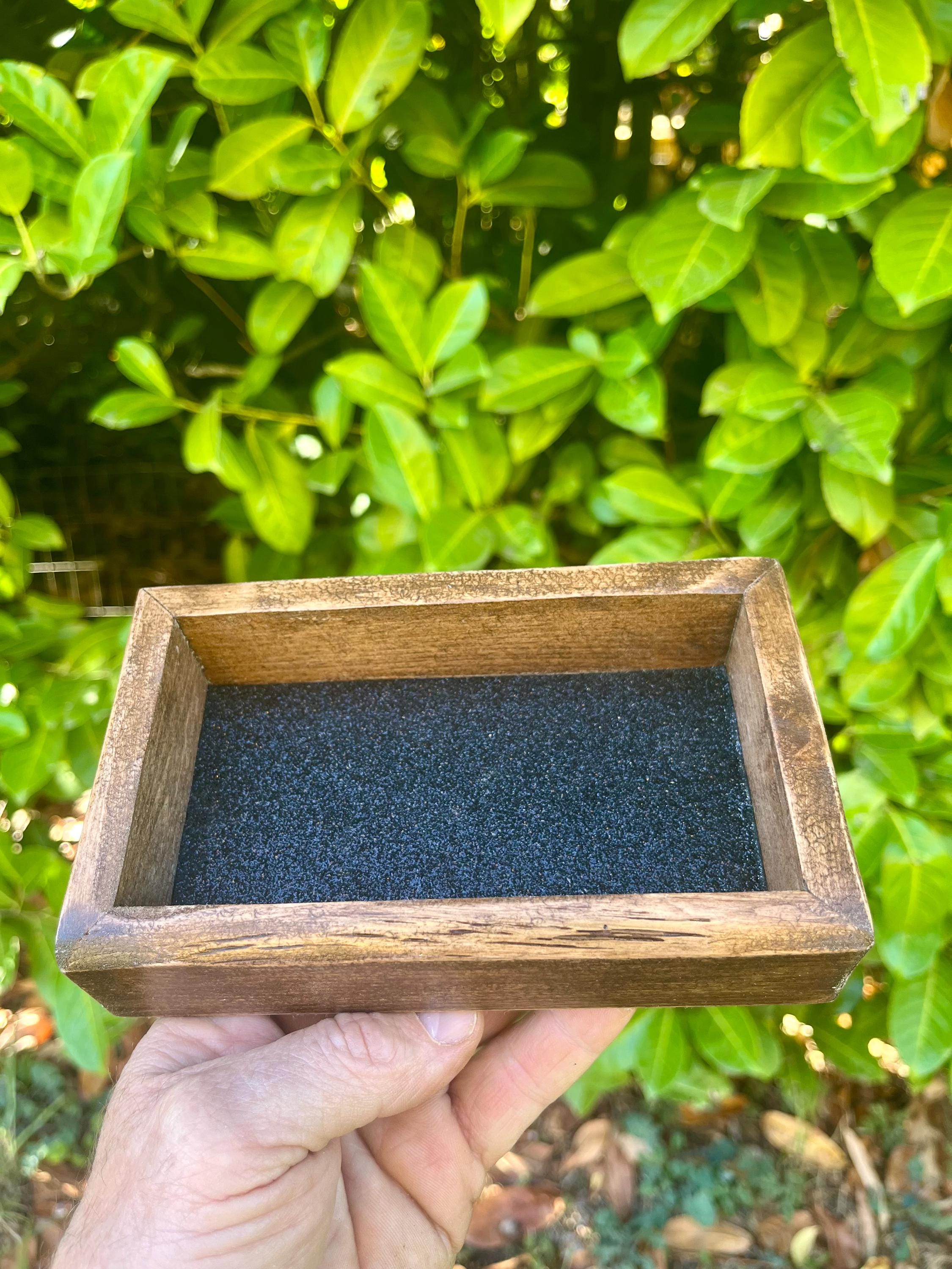 Live-Edge Plum Wood Jewelry Tray | Tung Oil Finish, Sparkly Lining