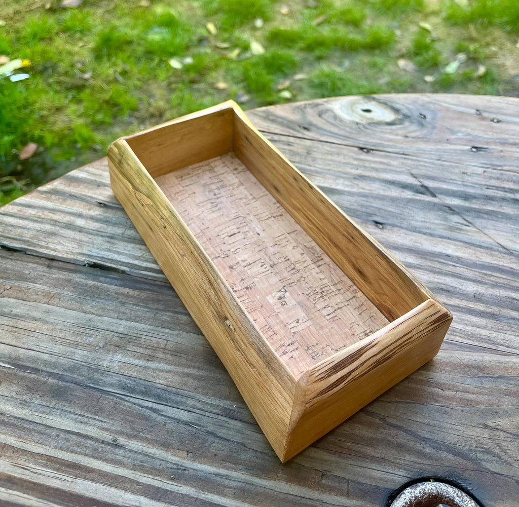 Live Edge Purple Plum Wood Jewelry Tray | Handmade Rustic Decor
