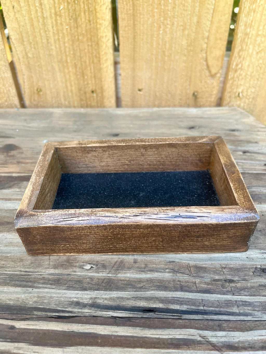 Live-Edge Plum Wood Jewelry Tray | Tung Oil Finish, Sparkly Lining