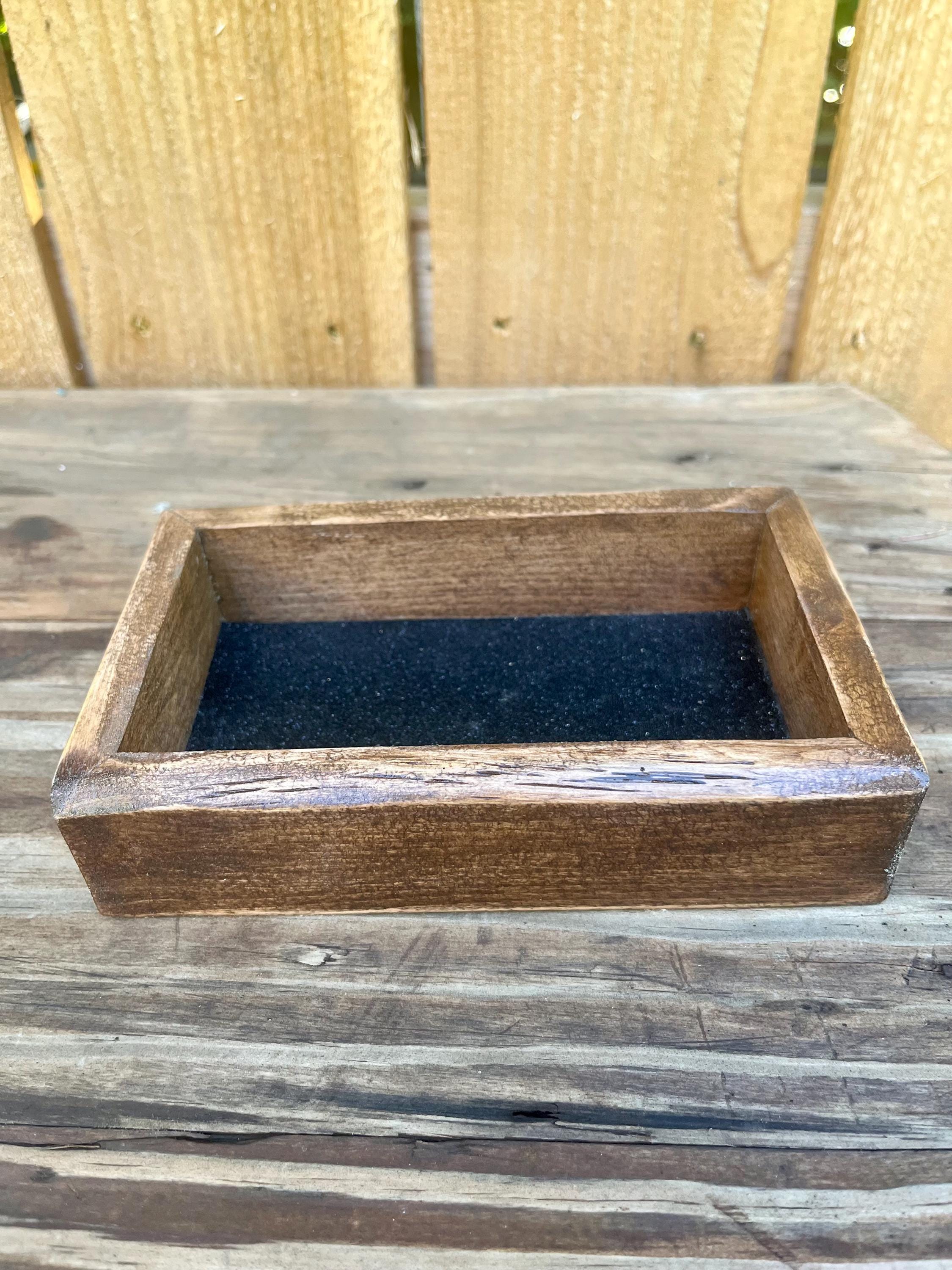 Live-Edge Plum Wood Jewelry Tray | Tung Oil Finish, Sparkly Lining