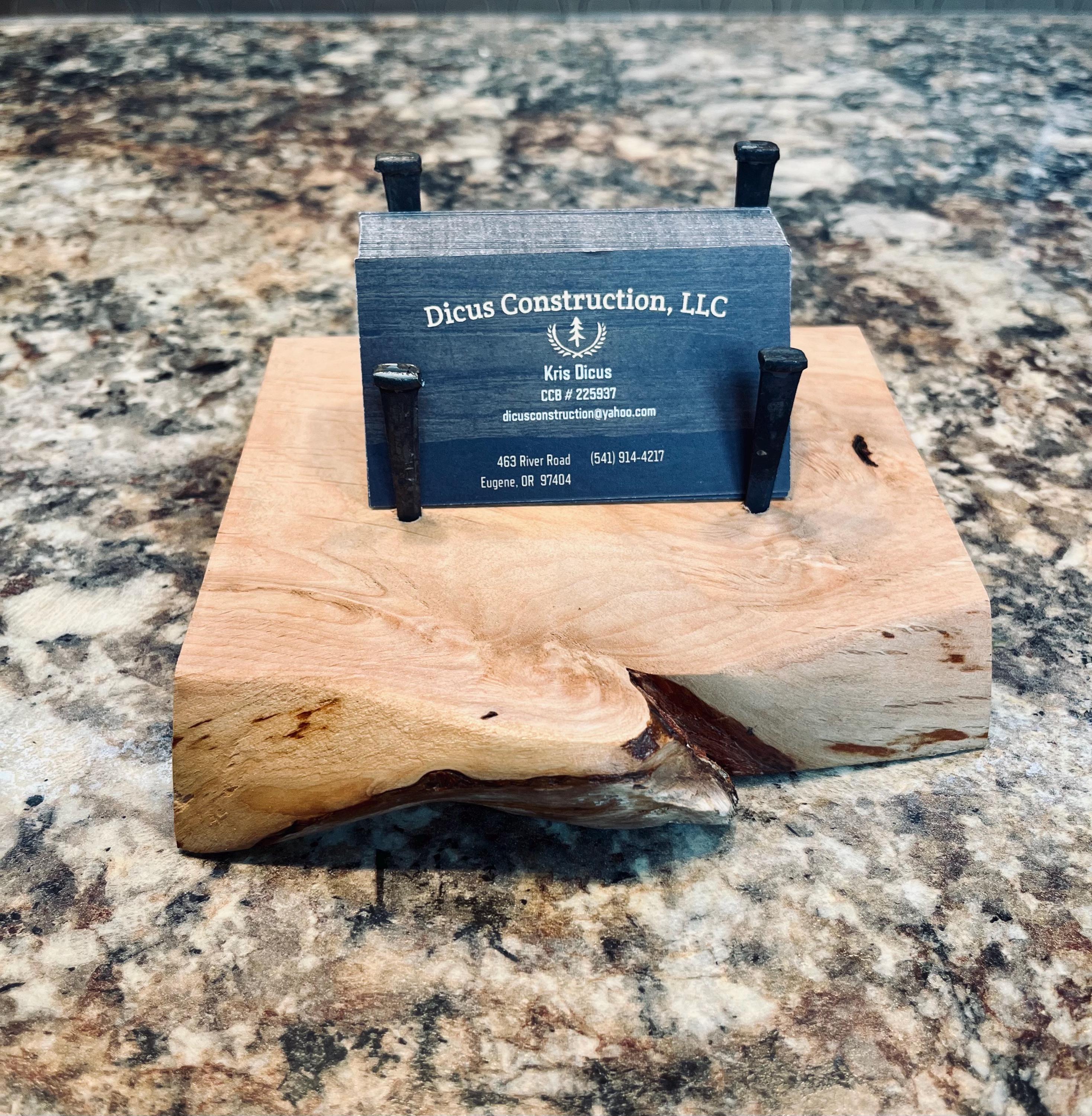 Live-Edge Alder Wood Business Card Holder: Rustic Desk Decor