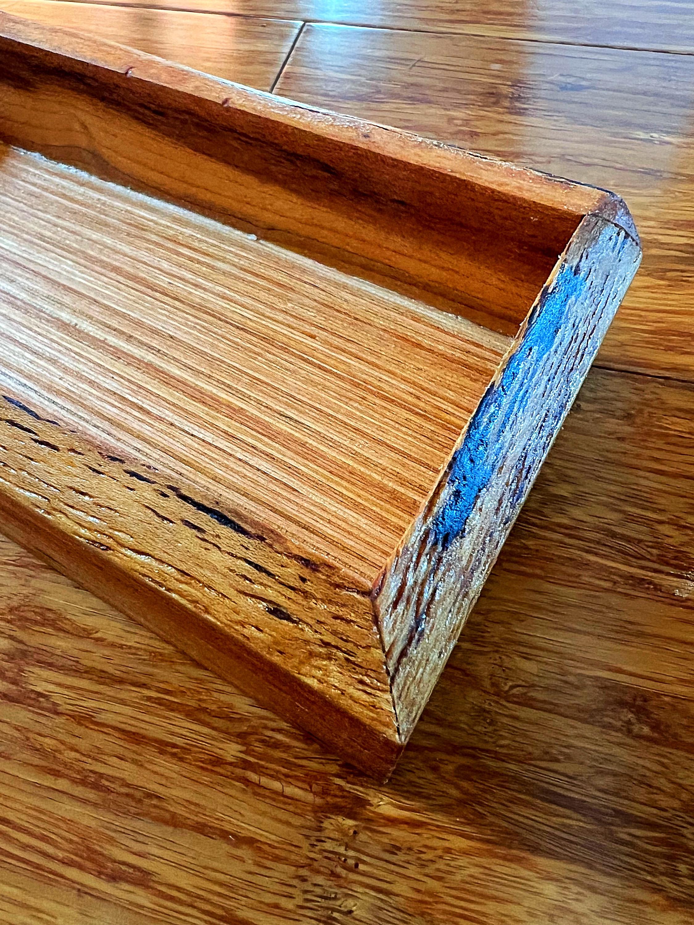 Live-Edge Yellow Plum Wood Jewelry Tray: Handmade Tung Oil Finish