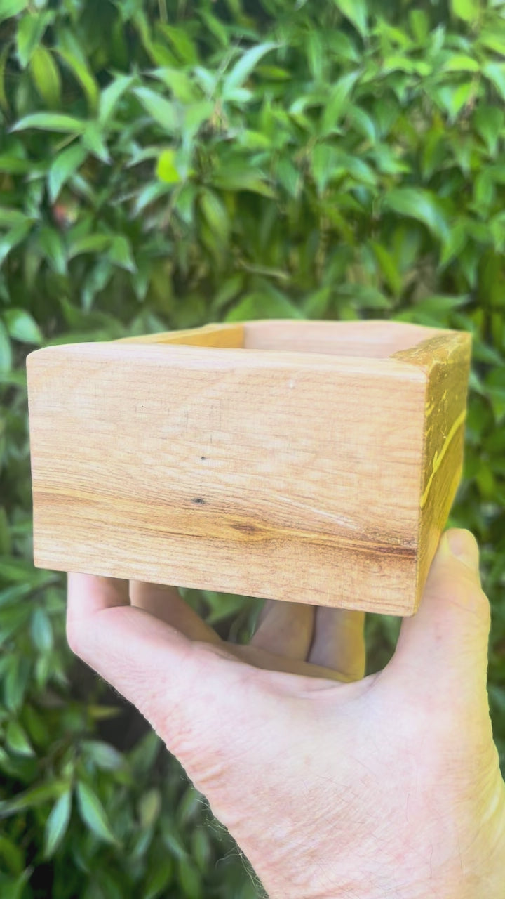 Handmade Apple Wood Keepsake Box | Live-Edge Ring Box