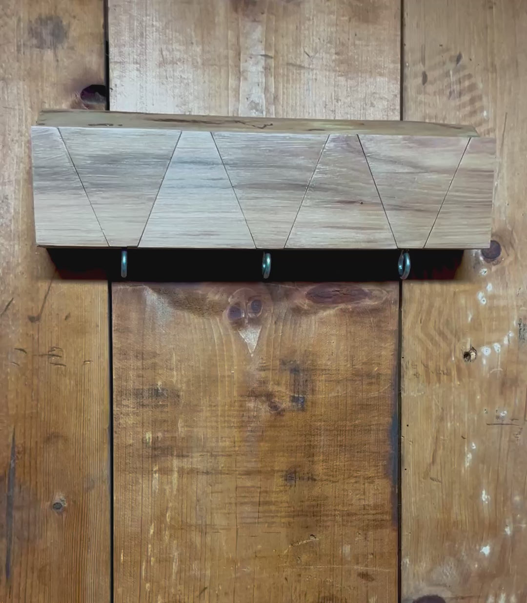 Hidden Hook Wall Rack – Handmade Plum Wood Coat & Key Organizer