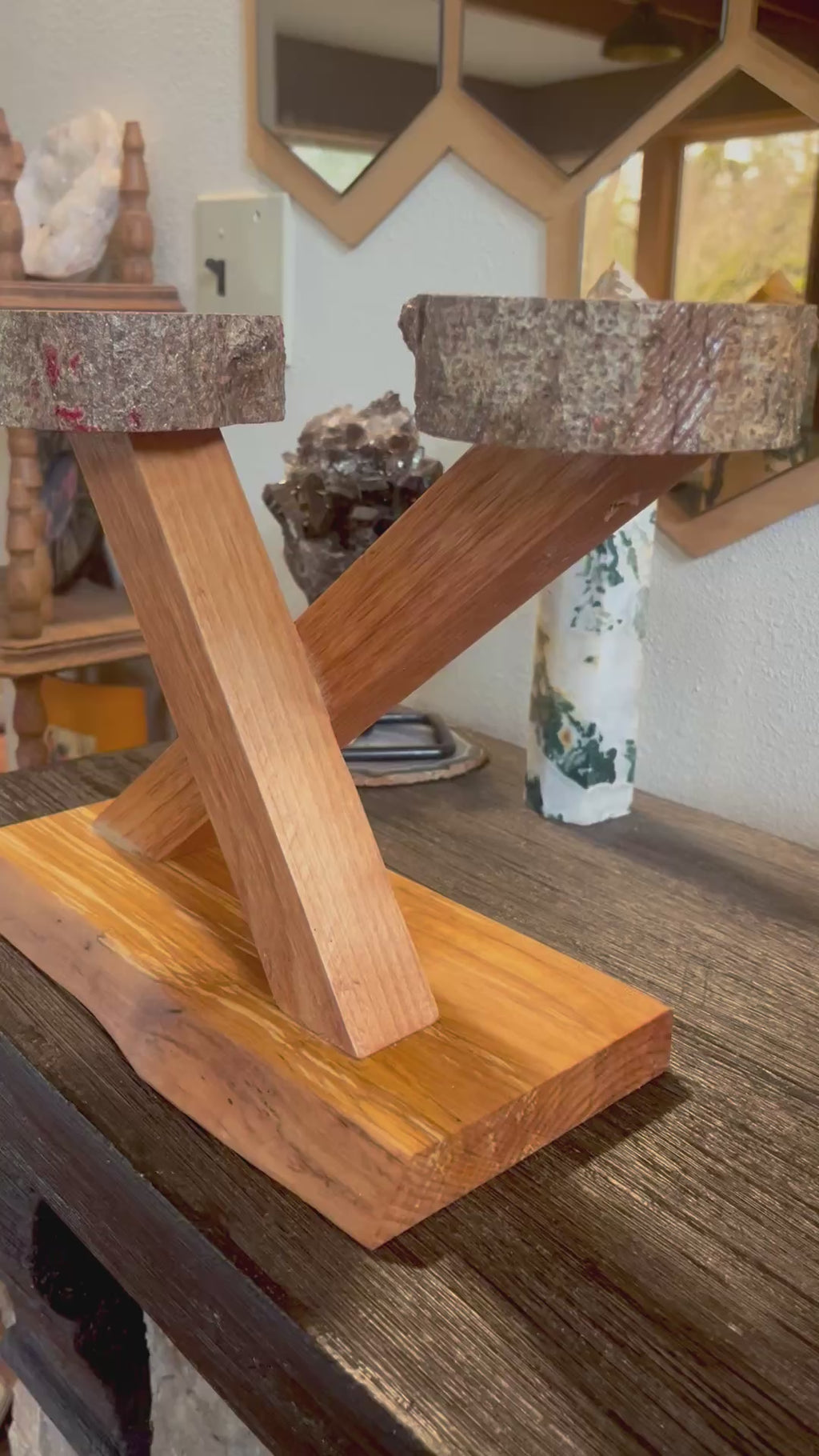 Live-Edge Alder & Apple Wood Plant Stand