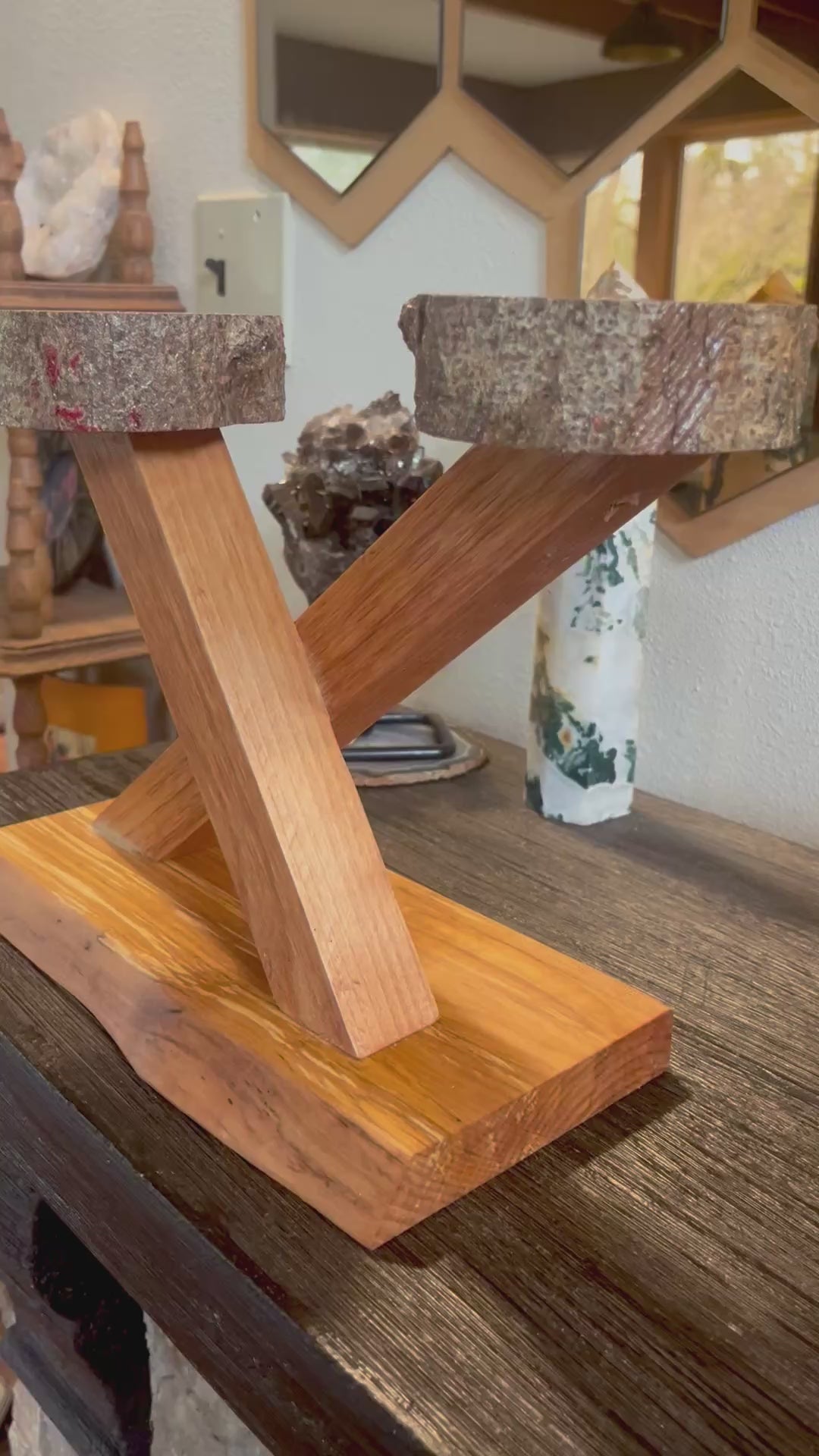 Live-Edge Alder & Apple Wood Plant Stand