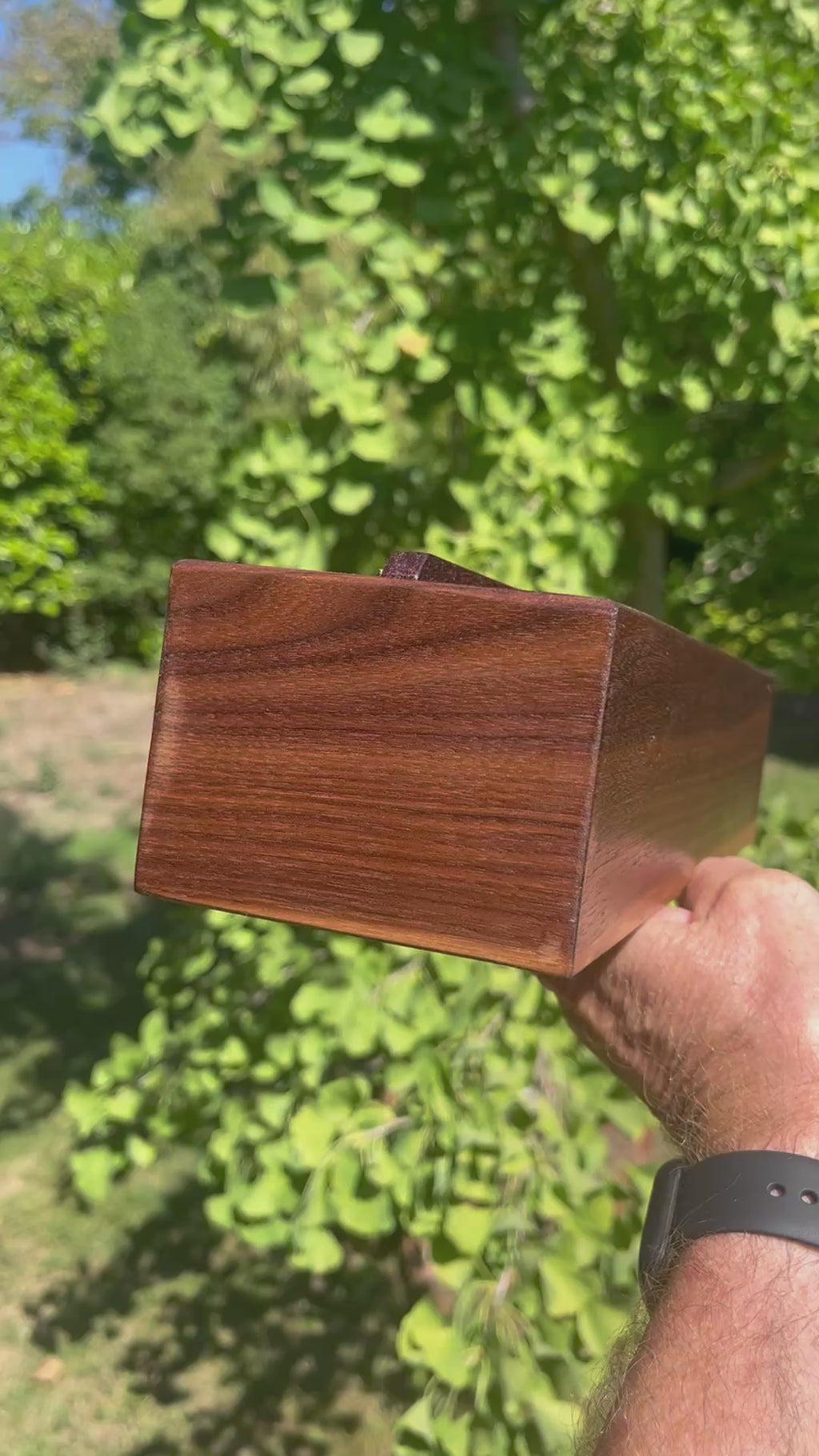 Handmade Walnut & Purpleheart Jewelry Box: Locally Grown Wood, Unique Design