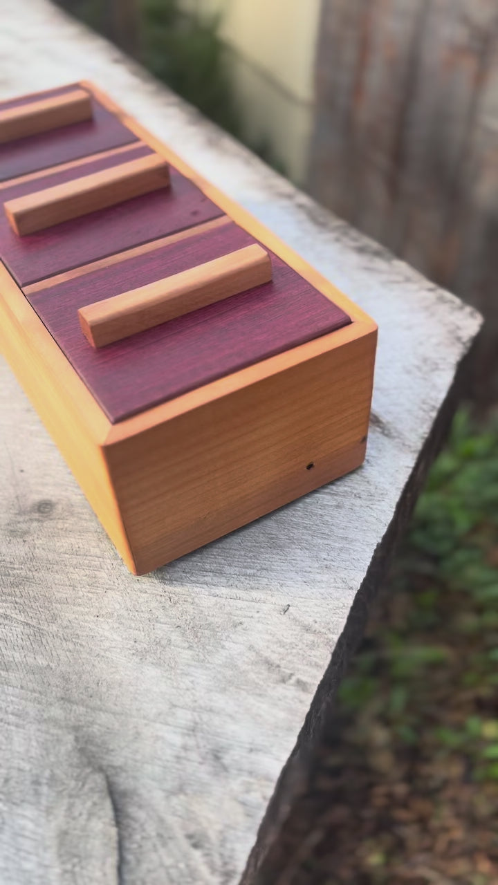 Reclaimed Cherry & Purpleheart Box | Handmade Jewelry Storage, Desk Organizer