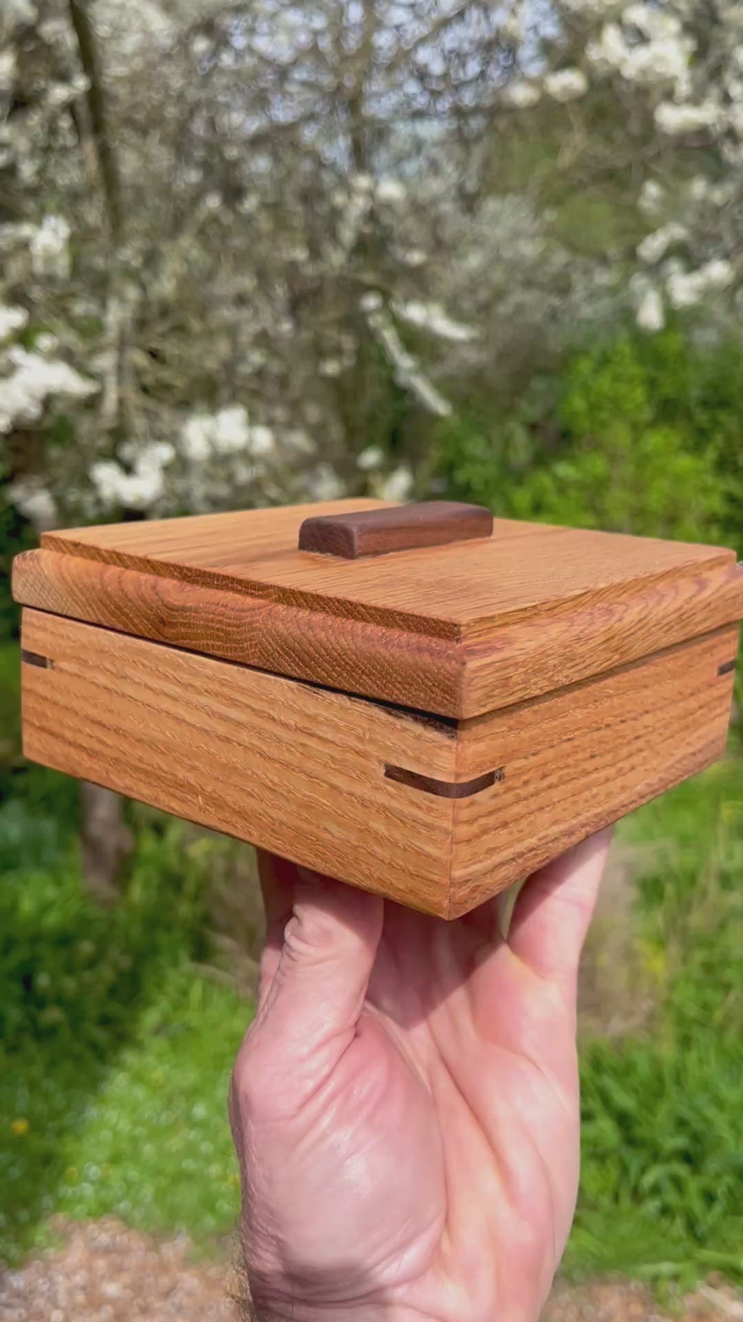 Custom Wooden Ring Box Set – Matching Oak & Walnut Wedding Ring Boxes, Handmade Keepsake Boxes