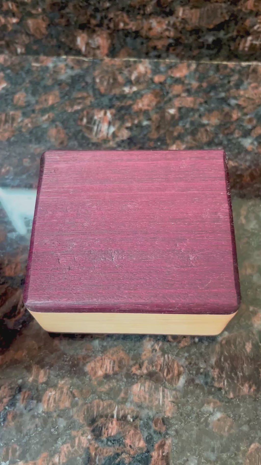 Maple & Purpleheart Ring Box | Green Felt Lined | Tung Oil | Handmade in Oregon