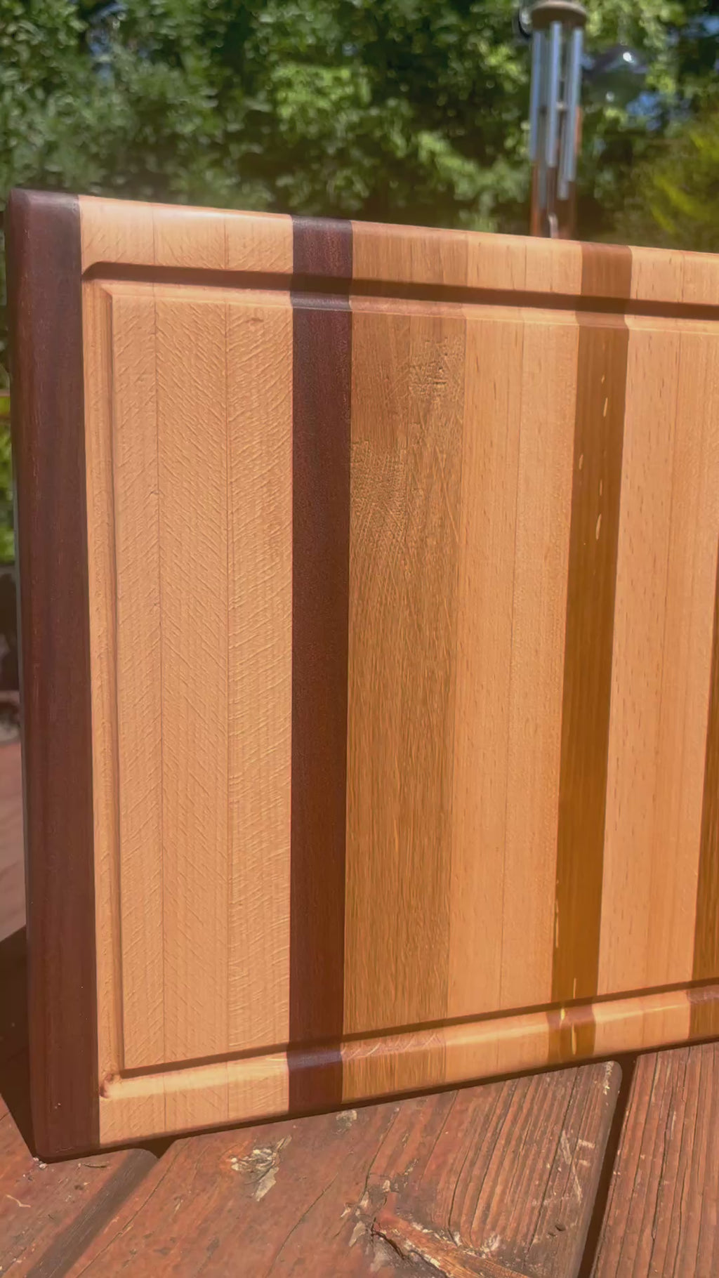 Apple Wood Edge Grain Cutting Board – Handmade Kitchen Prep Board