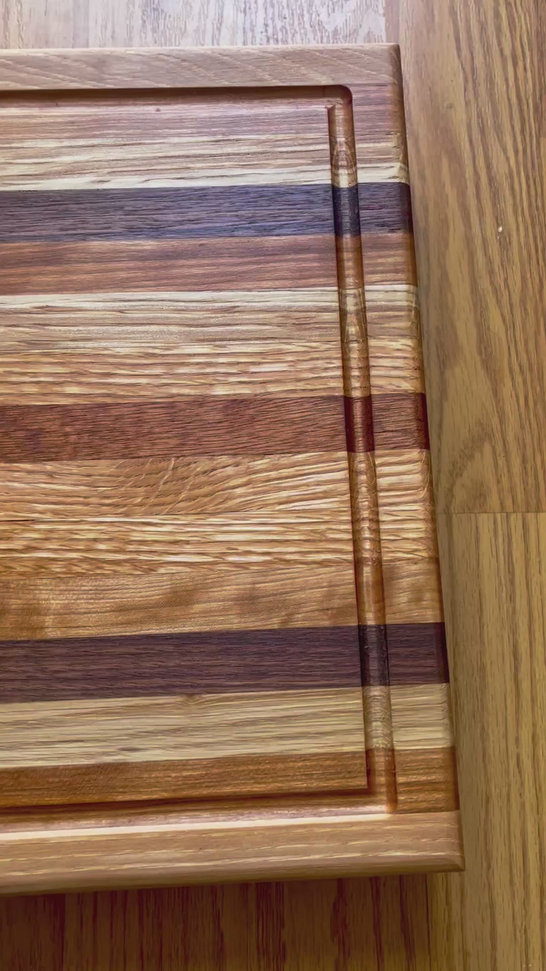 Handcrafted Edge Grain Cutting Board – 1.5” Thick Hardwood Board with Juice Groove